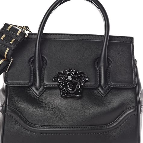 VERSACE Calfskin Medium Palazzo Empire Bag Black